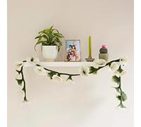 Paper High Handcrafted Felt Flower Garland | 160cm Long with 20 Flowers | Hand Felted Hanging Decoration | Garden Garlands and Bunting Alternative | Mantelpiece Display (Natural)