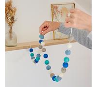Paper High Handmade Multicoloured Felt Ball Garland in Blue | Size: Small Paper High Blue Small
