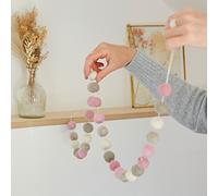 Paper High Handmade Multicoloured Felt Ball Garland in Pink | Size: Small Paper High Pink Small