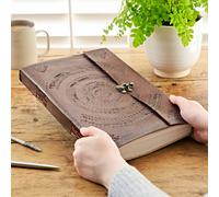 Paper High Indra A4 Embossed Leather Journal in Brown Paper High Brown