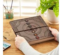 Paper High Indra Chakra Embossed Leather Album with Semi-Precious Stones - Large
