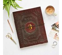 Paper High Indra Extra Large Embossed Leather Photo Album with Semi-Precious Stone in Yellow Paper High Yellow