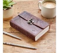 Paper High Indra Medium Embossed Leather Journal in Brown Paper High Brown