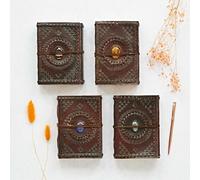 Paper High Indra Medium Stitched and Embossed Stoned Leather Journal 110 x 160 mm