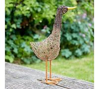 Paper High Jiro the Standing Duck Wire Garden Ornament - Outdoor Decoration - Metal Sculpture - Garden Statue - Recycled Metal - For Garden