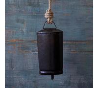 Paper High Large Charcoal Black Iron Hanging Bell (Bell 170 mm length, 90 mm diameter)