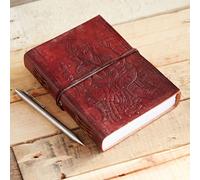 Paper High Large Ganesh Leather Journal in Brown Paper High Brown