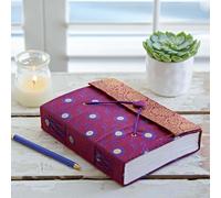 Paper High Sari Journal - Large 14cm x 18.5cm - Purple - Unlined Recycled Paper - Elastic Closure - Notebook and Diary - Indian Stationery Gift - For Men, Women, and Students - Sari Fabric