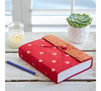 Paper High Large Sari Fabric Journal in Red Paper High Red