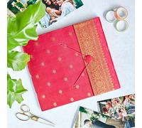 Paper High Large Sari Fabric Photo Album - Cerise