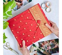 Paper High Large Sari Fabric Photo Album in Red Paper High Red