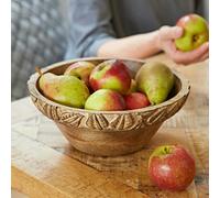 Paper High Leaf Design Natural Mango Wood Bowl - Mango Wood