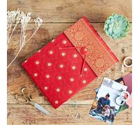Paper High Medium Sari Fabric Photo Album in Red Paper High Red