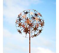 Metal Allium Flower Garden Stake Decoration Paper High Brown One Size
