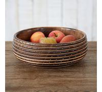 Paper High Natural Hand Carved Design Mango Wood Fruit Bowl | Fair Trade | Handmade | Sustainable Wooden Bowls