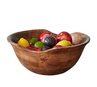 Paper High Natural Mango Wood Fruit Bowl - Hand Carved Polished Wooden Bowl - Fair Trade, Handmade and Sustainable - Kitchenware - Home Décor