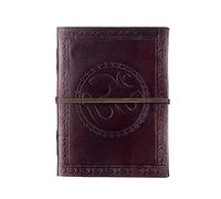 Paper High Ohm Symbol Leather Journal | 13.5cm x 18.5cm | Handmade, Fair Trade & Eco Friendly Leather Bound Notebook Alternative For Men and Women