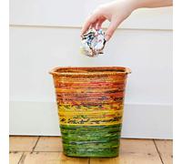 Paper High Recycled Newspaper Waste Paper Basket - Orange/Yellow/Green