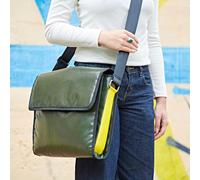 Paper High Recycled Plastic and Seat Belt Messenger Bag - Recycled Plastic