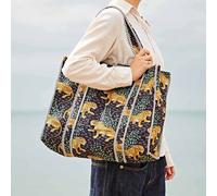 Paper High Reversible Cheetah Print Quilted Cotton Tote Bag