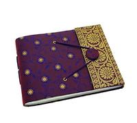 Paper High Sari Fabric Cover Photo Album Small | Purple | 30 Pages to fit 30 6x4 Photos | Fair Trade & Handmade | Scrapbooking and Crafting Picture Album