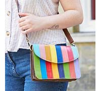Paper High Women's Nargis Rainbow Stripe Multicoloured Reclaimed Leather Bag Paper High Multicolor One Size