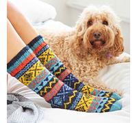 Paper High Woollen Fairisle Socks in Yellow | Size: S/M Paper High Yellow S/M