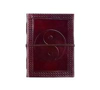 Paper High Yin Yang Leather Journal | 13.5cm x 18.5cm | Handmade, Fair Trade & Eco Friendly Leather Bound Notebook Alternative For Men and Women