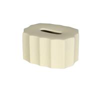 Paper Holder Box Cover Tissue Box Ceramic Solid Color Three-dimensional Texture Home Desktop Holder(Beige)