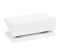 Paper Hole Puncher Punching Machine Desktop Stationery Hand Tool 6mm White for 12 Pages Streamlined Design ABS Plastic 2 Hole Manual Punch for Office School Home Use