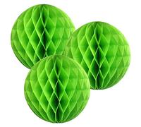 Paper Honeycomb Balls (Pack of 3) Christmas Tree Decorations Birthday Wedding Baby Shower St Patrick's Day Decorations Banner Bunting (12" (30cm), Spring Green)