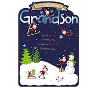 Paper House Grandson Christmas Card (PH-XRIJ0077) - Cartoon - You're A Star - Navy Bold Cartoon - From The Range