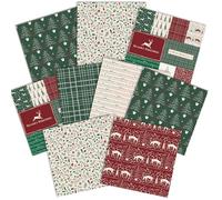 Paper House Productions 12" x 12" 9-Sheet Decorative Double Sided Paper Pack for Scrapbooking and Crafts - Festive Christmas