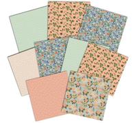 Paper House Productions 12" x 12" 9-Sheet Decorative Double Sided Paper Pack for Scrapbooking and Crafts - Vintage Blooms