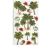 Paper House Productions Die-Cut Dimensional & Foil Accent Scrapbook Sticker Sheet - Tropical Palms