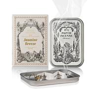 Paper Incense - 48pcs with Vintage Tin Case Burning Papers Infused with Natural Essential Oils Quick Usage & Long-Lasting Fragrance Eliminatin