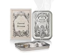 Paper Incense - 48pcs with Vintage Tin Case, Burning Papers Infused with Natural Essential Oils, Quick Usage & Long-Lasting Fragrance, Eliminating Bathroom, Kitchen, Pet Odors - Forest Dream