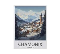 Paper Jigsaw 1000 Piece，Chamonix France Ski Poster Tree，Educational Toys for Adult Birthday Gift（26x38CM）-AO19