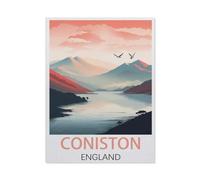 paper Jigsaw 1000 Piece,Coniston England Vintage Travel Poster,Educational Toys For Adult Birthday Gift(50x70cm)-AJ55
