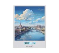 Paper Jigsaw 1000 Piece，Dublin Ireland Vintage Travel Poster，Educational Toys for Adult Birthday Gift38x52cm-CB39