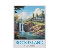 paper Jigsaw 1000 Piece，Rock Island State Park Tennessee Vintage Travel Poster，Educational Toys For Adult Birthday Gift（38x26cm）-BE17