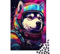 Paper Jigsaw Puzzle, 1000 Pieces, Cosmic Husky Explorer, 38x26cm/1000pcs