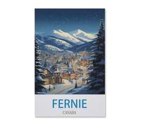 paper Jigsaw Puzzle 1000 Pieces，Fernie Canada Vintage Travel Poster，Adult Children Toys Decompression Game（38x26cm）-G3