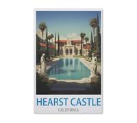 paper Jigsaw Puzzle 1000 Pieces,Hearst Castle California Vintage Travel Poster,Adult Children Toys Decompression Game(38x26cm)-F63