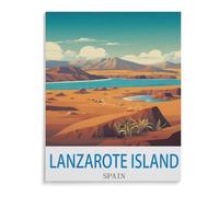 paper Jigsaw Puzzle 1000 Pieces，Lanzarote Spain Vintage Travel Poster，Adult Children Toys Decompression Game（50x70cm）-B23