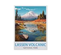 paper Jigsaw Puzzle 1000 Pieces,Lassen Volcano National Park Vintage Travel Poster,Adult Children Toys Decompression Game(50x70cm)-AQ18