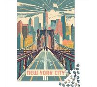 Paper Jigsaw Puzzle, 1000 Pieces, New York City, 52x38cm/1000pcs | For solo puzzling or shared family time: Adult jigsaw puzzle with 1000 pieces offers a calm pastime at home.