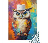 Paper Jigsaw Puzzle, 1000 Pieces, Owl with A Roll, 70x50cm/1000pcs | For classic jigsaw enjoyment: Adult jigsaw puzzle with 1000 pieces keeps the challenge engaging over a longer puzzle session.