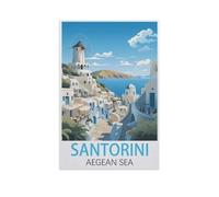Paper Jigsaw Puzzle 1000 Pieces,Santorini Aegean Sea,Adult Children Toys Decompression Game(50x70cm)-FT39