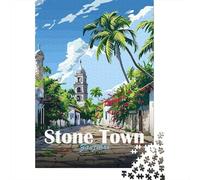 Paper Jigsaw Puzzle, 1000 Pieces, Stone Town Zanzibar, 38x26cm/1000pcs | For a Christmas gift idea for puzzle fans: Adult jigsaw puzzle with 1000 pieces turns winter leisure into a focused activity.